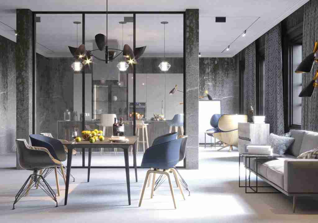 3d render of luxury home interior dining space Condo Renovation Company in Brampton - 10