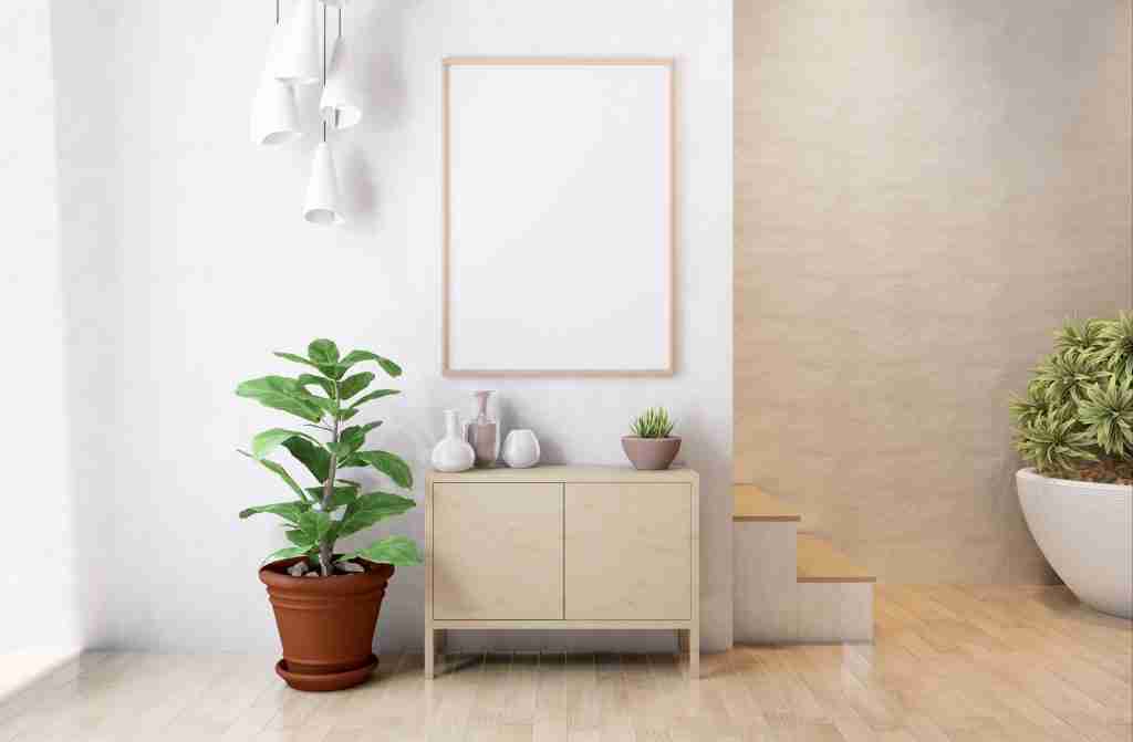 3D Mockup photo frame in Modern interior of living room Custom Condo Cabinetry Services in Toronto - 5