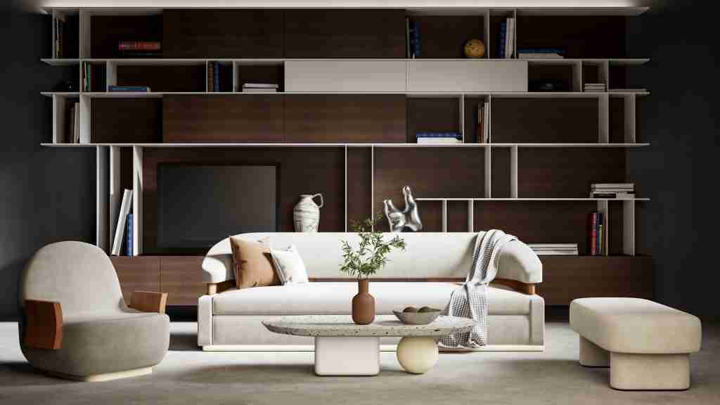Large luxury modern bright interiors Living room mockup banner illustration 3D rendering Condo Renovation Company in Brampton - 24